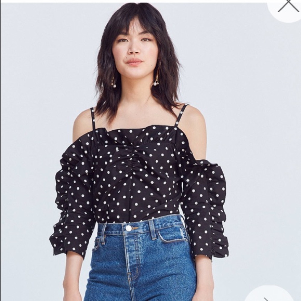Urban Outfitters Polka Dot Ruffle Top - Picture 2 of 8